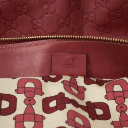 مملوكة مسبقًا Gucci Guccissima GG Cherry leather Gold D Ring Tote