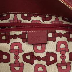 مملوكة مسبقًا Gucci Guccissima GG Cherry leather Gold D Ring Tote