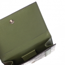 Gucci Beige/Green GG Canvas and Leather Compact Wallet