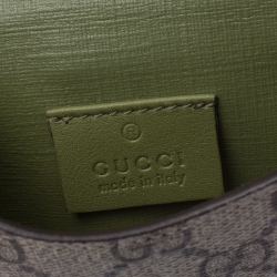 Gucci Beige/Green GG Canvas and Leather Compact Wallet