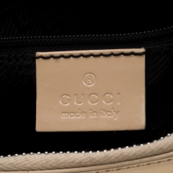 Pre Owned حقيبة كتف غوتشي جاكي جلد لامعة بيج