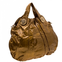 مملوكة مسبقًا حقيبة غوتشي هيستريا كبيرة جلد لامعة ذهبية