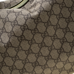 Pre Owned حقيبة غوتشي جلد وكانفاس سوبريم GG خضراء/ بيج