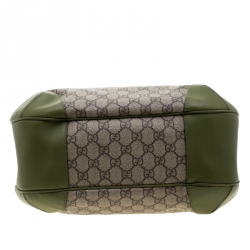 Pre Owned حقيبة غوتشي جلد وكانفاس سوبريم GG خضراء/ بيج