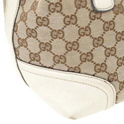 Pre Owned Gucci Beige Monogram Treasure Boston Bag