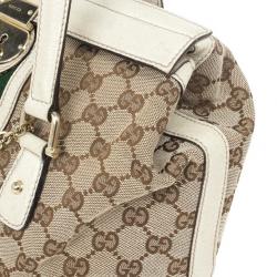 Pre Owned Gucci Beige Monogram Treasure Boston Bag
