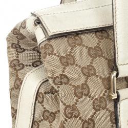 Pre Owned Gucci Beige Monogram Treasure Boston Bag