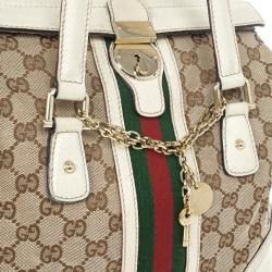 Pre Owned Gucci Beige Monogram Treasure Boston Bag