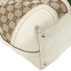 Pre Owned Gucci Beige Monogram Treasure Boston Bag