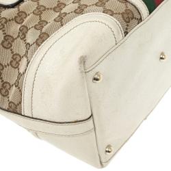 Pre Owned Gucci Beige Monogram Treasure Boston Bag