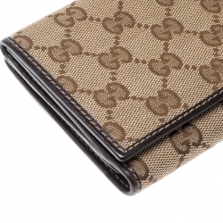 Gucci Beige/Brown GG Canvas and Leather Britt Continental Wallet