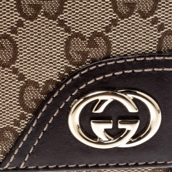 Gucci Beige/Brown GG Canvas and Leather Britt Continental Wallet