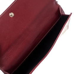 Gucci Beige/Burgundy GG Canvas and Leather Continental Wallet