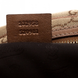 Pre Owned Gucci Beige/Bronze GG Canvas and Leather GG Twin Boston Bag