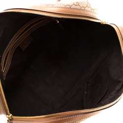 Pre Owned Gucci Beige/Bronze GG Canvas and Leather GG Twin Boston Bag