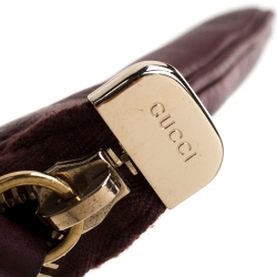 Pre Owned Gucci Burgundy Leather Soho Wristlet Clutch
