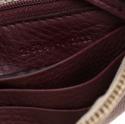 Pre Owned Gucci Burgundy Leather Soho Wristlet Clutch