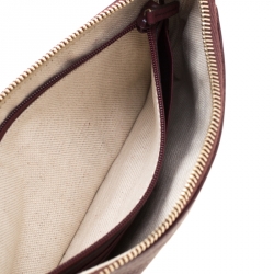 Pre Owned Gucci Burgundy Leather Soho Wristlet Clutch