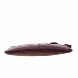 Pre Owned Gucci Burgundy Leather Soho Wristlet Clutch