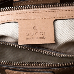 Pre Owned حقيبة يد غوتشي بامبو شوبر جلد طباعة زهور متعددة الألوان