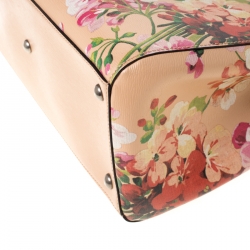 Pre Owned حقيبة يد غوتشي بامبو شوبر جلد طباعة زهور متعددة الألوان