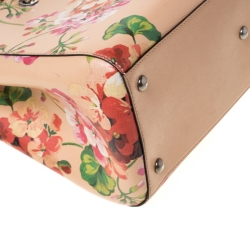 Pre Owned حقيبة يد غوتشي بامبو شوبر جلد طباعة زهور متعددة الألوان