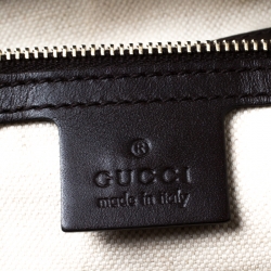 Pre Owned حقيبة غوتشي ويب تريشر بوسطن كبيرة كانفاس بني GG و جلد