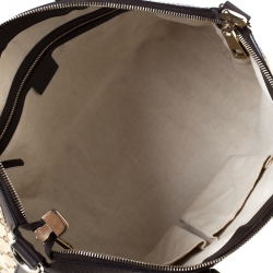 Pre Owned حقيبة غوتشي ويب تريشر بوسطن كبيرة كانفاس بني GG و جلد