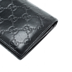 Pre Owned محفظة غوتشي كونتيننتال جلد غوتشيسيما سوداء