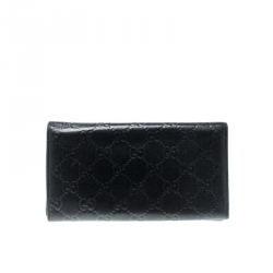 Pre Owned محفظة غوتشي كونتيننتال جلد غوتشيسيما سوداء