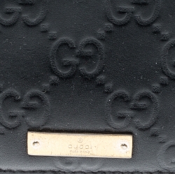 Pre Owned محفظة غوتشي كونتيننتال جلد غوتشيسيما سوداء