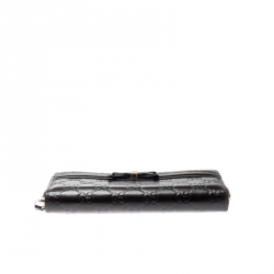 Gucci Brown Guccissima Leather Mayfair Bow Continental Wallet