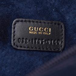 مملوكة مسبقًا Gucci Black Blue Horsebit Suede Vanity Bag