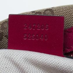 Pre Owned Gucci Pink GG Canvas Medium Vintage Web Original Boston