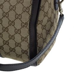 Pre Owned Gucci Brown Canvas Web Original GG Boston Bag