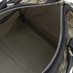 Pre Owned Gucci Brown Canvas Web Original GG Boston Bag
