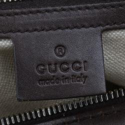 Pre Owned Gucci Brown Canvas Web Original GG Boston Bag