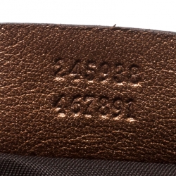 Pre Owned Gucci Beige/Bronze GG Canvas GG Heart Interlocking Pochette