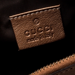 Pre Owned Gucci Beige/Bronze GG Canvas GG Heart Interlocking Pochette