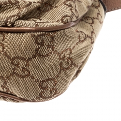 Pre Owned Gucci Beige/Bronze GG Canvas GG Heart Interlocking Pochette