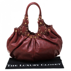 مملوكة مسبقًا Gucci Copper GG Leather Guccissima Pelham Studded Hobo