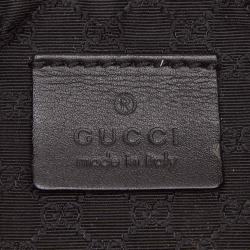 Pre Owned Gucci Black Denim And Leather Baguette