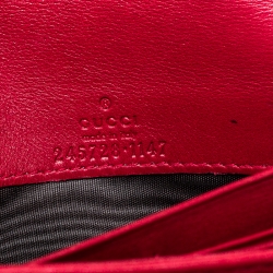 Gucci Beige/Magenta GG Canvas Lovely Heart Continental Wallet