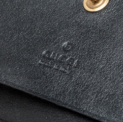 Gucci Black Matelasse Leather GG Marmont Card Case