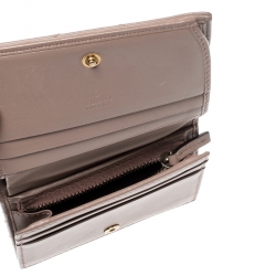 Gucci Dark Beige Matelasse Leather GG Marmont Card Case
