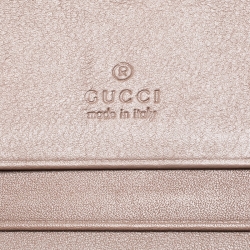 Gucci Dark Beige Matelasse Leather GG Marmont Card Case