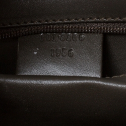 Pre Owned Gucci Olive Green Nylon and Leather Jackie Shoulder Bag