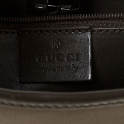 Pre Owned Gucci Olive Green Nylon and Leather Jackie Shoulder Bag