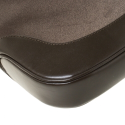 Pre Owned Gucci Olive Green Nylon and Leather Jackie Shoulder Bag