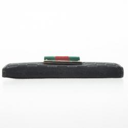 Gucci Black Continental Wallet With Engraved Gucci Script Logo